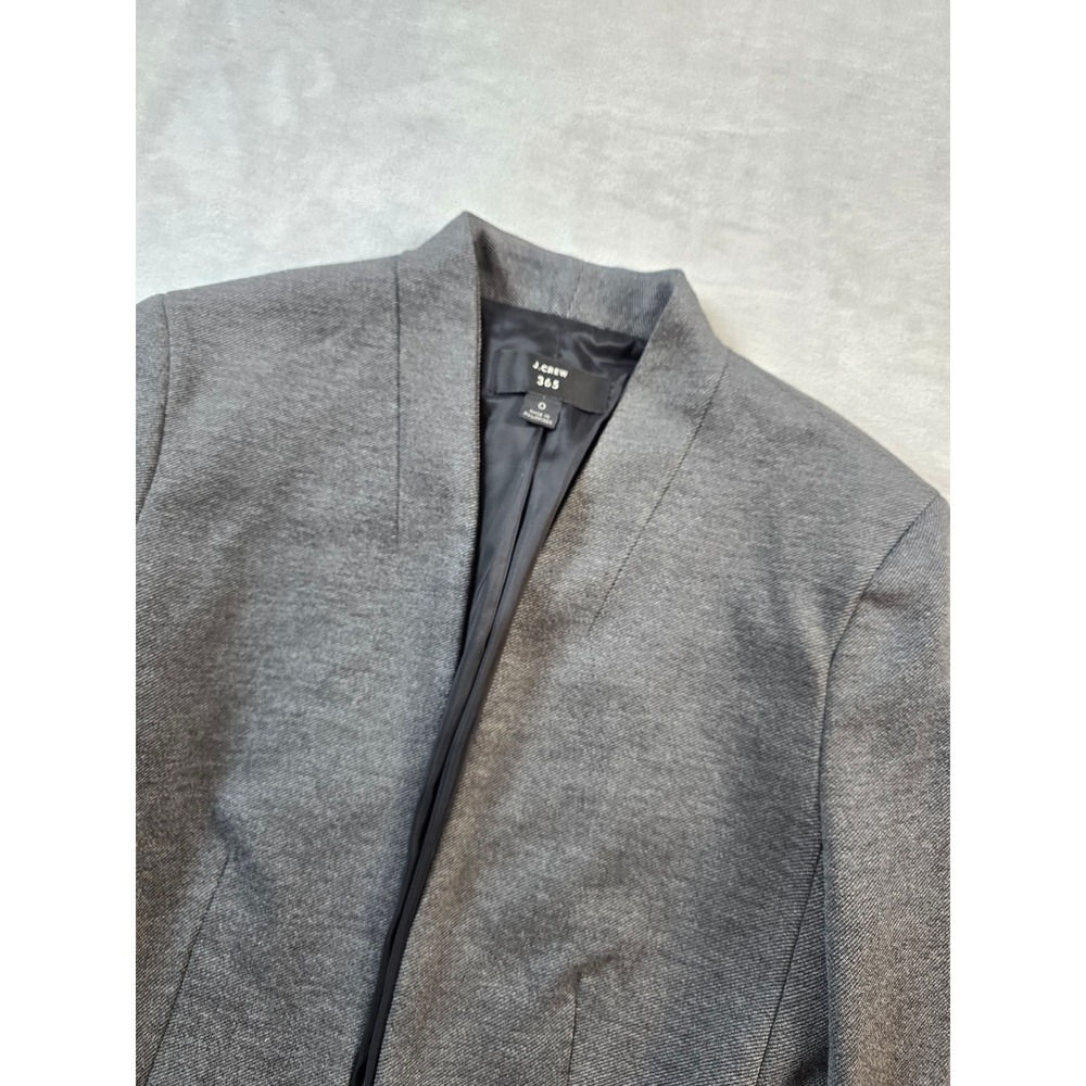 J.Crew Blazer Womens 0 Gray Open Front Collarless 365 Jacket Career Professional - Picture 4 of 10